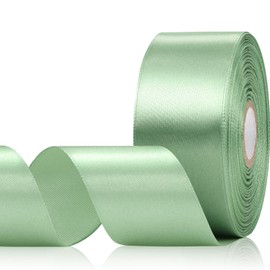 Aoropo Sage Green Ribbon 1-1/2 Inch 30 Yards, Light Green Satin Ribbon for Gift Wrapping, Flower Bouquet, Crafts, Baby Shower, Christmas, Wedding and Bow Making