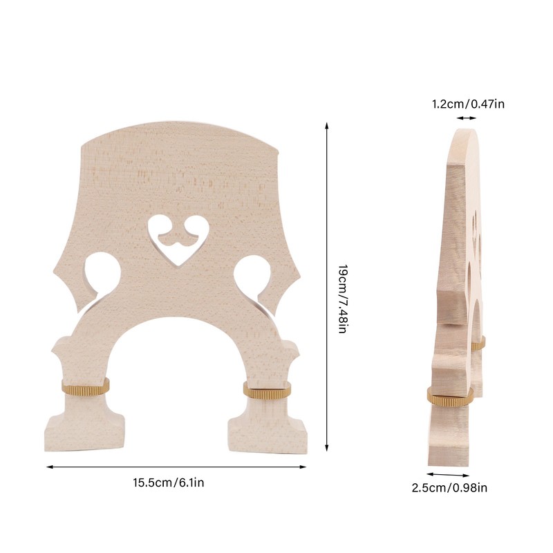 Violin Bridge Maple Wood Adjustable Brass Screw Double Bass Bridge