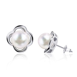 Pearl Cubic Zirconia Earrings Sterling Silver Crystal Drop Earrings Hypoallergenic Button Ball Stud Flower Studs Lips Bow Rhinestone Dangle Earrings White Pearl Elegant Jewelry Gift for Women Girls