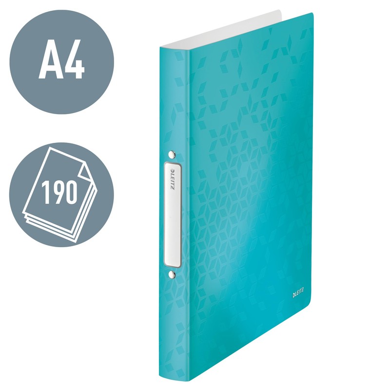 Leitz WOW 42570051 2-Ring Binder, A4 Format, Polypropylene, 25 mm