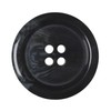 6 Pack Black 23mm Round Faux Horn Plastic Buttons with