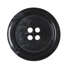 6 Pack Black 23mm Round Faux Horn Plastic Buttons with 4 Holes – Ideal for Coats, Jackets, Cardigans (36L)