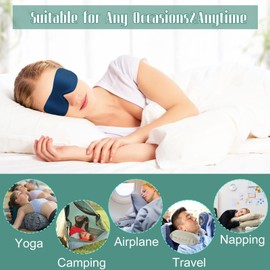 8 Pcs Sleep eye Mask 3D Contoured Eye Mask Blackout Eye Covers for Sleeping with Adjustable Strap Block out Light Night Blindfolds Soft Comfy Eye Shade for Women Men (Fresh Colors,Large)
