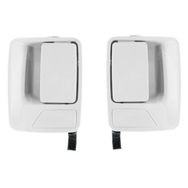 Parts N Go Rear Oxford White Door Handle Set for 1999-2016 Super Duty Crew Cab Driver & Passenger Side Left Right - FO1520104, FO1521104, 7C3Z2626601AA, 7C3Z2626600AA