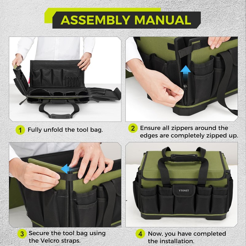 Heavy Duty Tool Bag 16-Inch, 46 Pockets Electrician Tool Bag