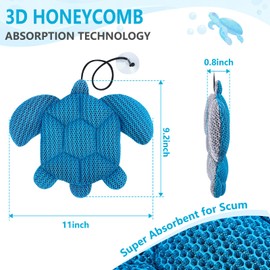 RGJ Hot Tub Scum Absorber Turtle, 2PCS Reusable Hot Tub Oil Absorbing Floating Sponges for Spa/Pool, Hot Tub Scum Sponge Accessories to Soak Up Oils & Keep Water Clean
