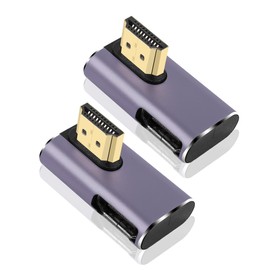 PNGKNYOCN 8K HDMI Adapter, 2 Pack 90 Degree HDMI 2.1 Male to Female Supports 8K@60Hz/4K@120Hz HDR, 48Gbps Data Transfer for HDTV, Projector, Laptop (90 Degree)