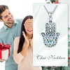VONALA Hamsa Hand Necklace 925 Sterling Silver Star of David