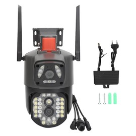 Outdoor Dual Lens Security Camera 1080P Mobile Tracking 360 Degree Rotating WiFi Outdoor Security Camera 100‑240V QX94 EU Plug