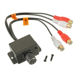 JAMHER Universal Car RCA Amplifier Level Controller Car RCA Audio Bass Control Knob Sub Amp Volume Control Cable for Car Motorcycle Speakers Home Theater