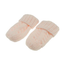 Glamour Girlz Baby Girls Boys Kids Toddler Children Babies Chunky Cable Knit Thick Warm Winter Christmas Birthday Gift String Cold Weather Scratch Gloves Mitts MIttens Pink
