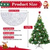 ROMANKAS White Tree Skirt 46 Inch Sequin Christmas Tree Skirts