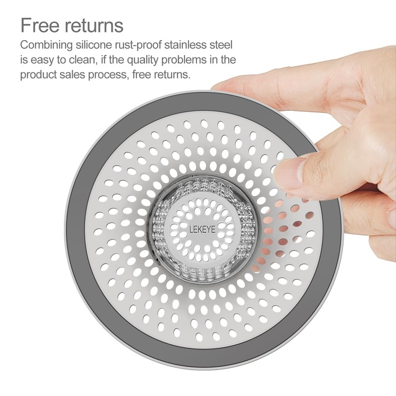 LEKEYE Shower Drain Hair Catcher/Bathroom Drain Cover/Bathtub Drain Strainer/Shower Stall