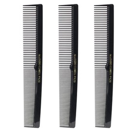 Allegro Combs 420 Hair Stylist Barbers Cutting Combs Beard Comb Mustache Mens Women Toddler Boys Braiding Hair Parting Usa 3 Pc. (Black)