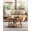 VASAGLE Round Coffee Table, 2 Tier Coffee Table with Storage,