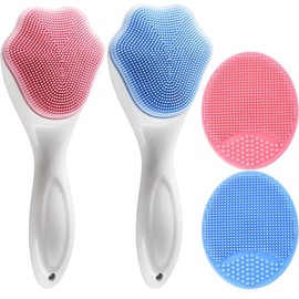 Cepillo exfoliante y exfoliante facial de silicona, cepillo de limpieza facial para puntos negros, acné, poros, tapa de cuna, cuidado de la piel de li