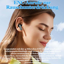 In-Ear Bluetooth Headphones, ENC Noise Reduction Headphones, Bluetooth 5.3 In-Ear Sports Headphones, Durable Wireless Headphones with Smart Touchscreen Charging Box, for Smartphones, Tablets, Laptops