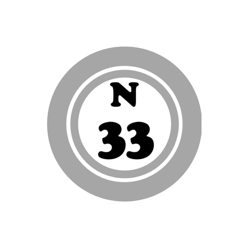 N 33 N33 Bingo Ball - 3 Pack Circle Stickers