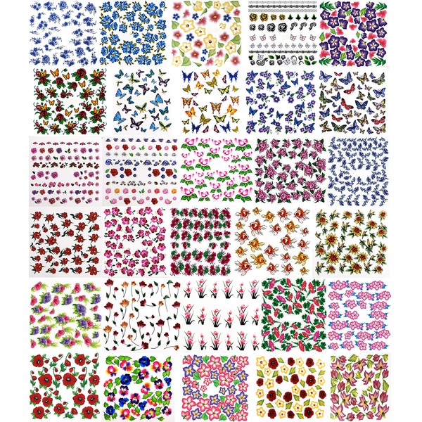 Nail Art Water Slide Stickers Decals 30 Sheets (600 Plus