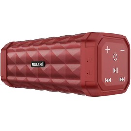 BUGANI Bluetooth Speaker, Portable Wireless Speaker Stereo Sound, IPX5 Waterproof Speaker, Built-in Microphone 24H Play, Bluetooth 5.0, Type-C, Outdoor Speakers Suitable for Home/Travel, Red