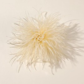 Feather Brooch, Fluffy Ostrich Feather Brooch Bridal Wedding Party Christmas Dress Up Corsage Pin Hat Accessories for Women Wedding Party Dance Banquet Dress Clothing Accessories, Off-White