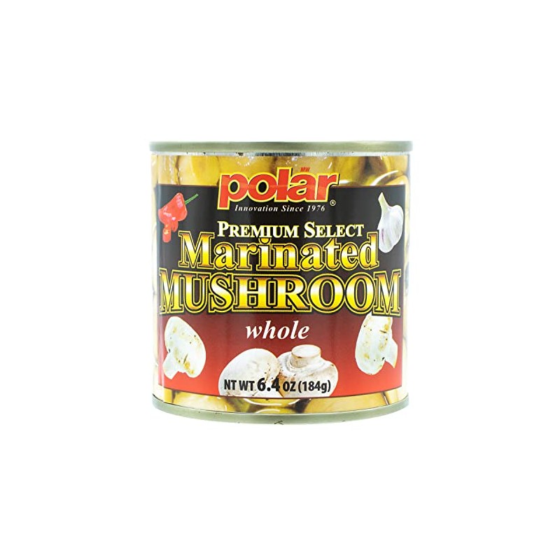 MW Polar Premium Select Whole Marinated Mushrooms 6.4oz (Pack of