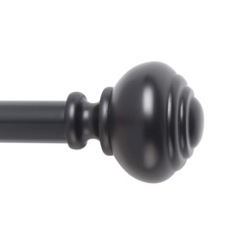 Curtain Rod, Quick Easy Installation, No Tools Option, 1" Diameter, Durable Steel Construction, Supports Heavy Fabrics, Decorative Knob Finial (36" - 72", Bronze)