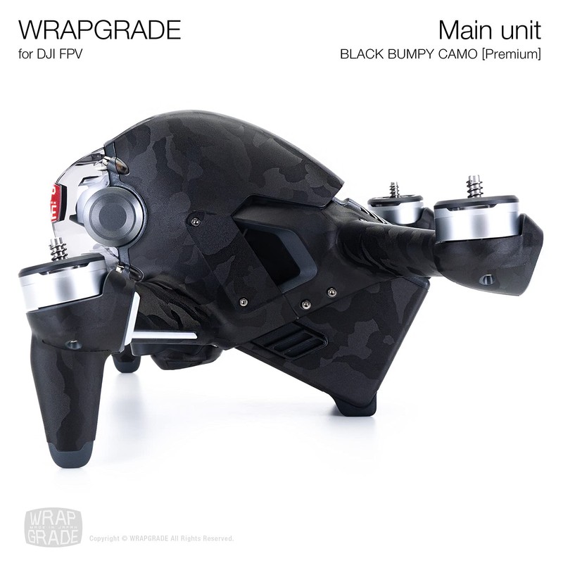WRAPGRADE Skin Compatible with DJI FPV | Full-wrap (BLACK BUMPY