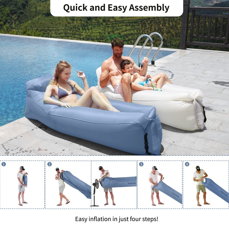 Naturehike Inflatable Recliner Chair, Waterproof Inflatable Sofa with Portable Backpack,