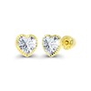 Solid 14K Yellow Gold 4mm Heart Shaped Cubic Zirconia Diamond