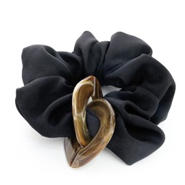 JewelVOX Scrunchie Hair Accessory, Tortoise Shell with Marble Charm, Women's, Popular, Adult, Cute, Stylish, Rubber