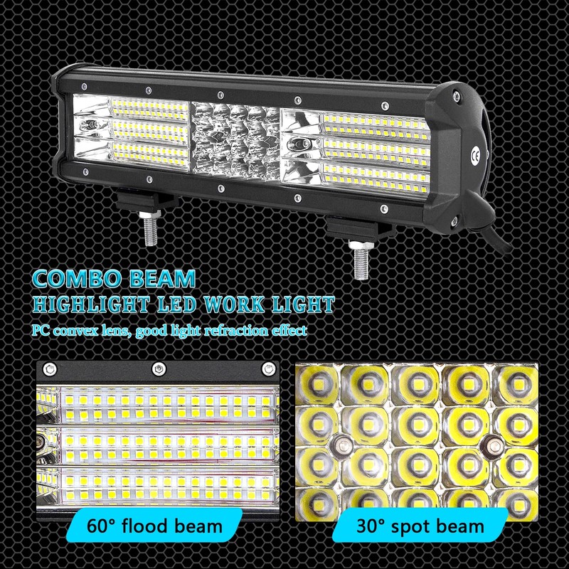SKYWORLD 12" 330W Quad-Row Off Road LED Work Light Bar,