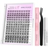VEYESBEAUTY Lash Clusters Kit Individual Eyelash Extensions Thin & Invisible