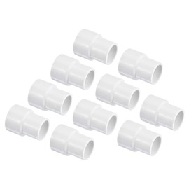 PATIKIL PVC Reducer Pipe Fitting 25mm to 20mm ID, 10 Pack Straight Coupling Adapter Connector, White