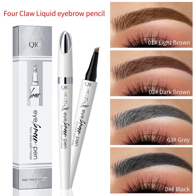 RZJZGZ Eyebrow Pencil, Eyebrows Pen with 4 Micro-Fork Tip, Waterproof