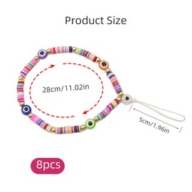 Beaded Phone Strap Y2K Beaded Phone Charms Lanyard Wrist Strap,8 Pieces Stylish Phone Loop Straps, Cell Phone Lanyards, and Wrist Straps for Secure and Convenient Phone Handling