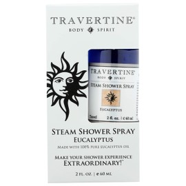 Travertine Spa Steam Shower Spray, Eucalyptus, 2 oz.