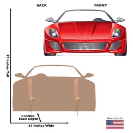 Cardboard People Red Sports Car Stand-in Life Size Cardboard Cutout Standup
