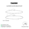 Tasiso Initial Ankle Bracelets for Women，Layered Waterproof Silver Anklet for