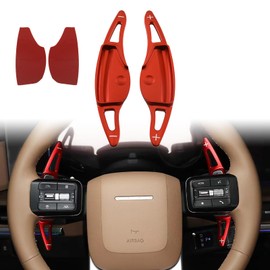 Aluminum Car Steering Wheel Shift Paddle Extension Stickers for Hyundai Santa Fe/Santa Fe HEV 2024-2025, Palisade 2026(red)