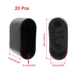 Bivethoi 20Pcs Oval Furniture Leg Protectors 1.34" x 0.63" （34mm*16mm）, Chair Feet Cover Rubber Pads Black Leg Caps for Table, Desk