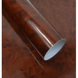 Moyishi Wood Grain Vinyl Sticker Decal Roll Car Interior Home Office Furniture DIY Film Wrap 30cmx100cm (Brown)