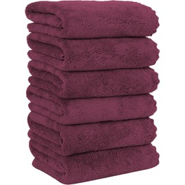 MOONQUEEN - Paquete 6 toallas de mano alta calidad, secado rápido, microfibra de terciopelo coral, altamente absorbentes, usos múltiples como hotel,