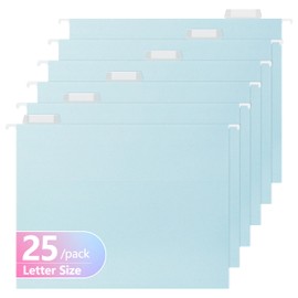 High Capacity Hanging File Folders,Pastel Colors,4" Expanding Pocket with Movable Dividers,Heavy Duty for Filing Cabinet,Insertable Tabs,Letter Size-25 Pack (2176U)
