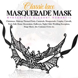 Nicute Lace Masquerade Mask for Women Black Masquerade Mask Eye Masks For Party Prom Ball Costume Mardi Gras Party Supply (Spider)