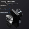 3 Pack Crystal Door Knobs with Matte Black Arched Rosette,Individual