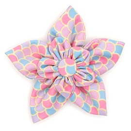 The Worthy Dog Mermaid Flower Bandana Bowtie – Comfortable Adjustable Attachment for Cute Cats, Dogs, Puppies & Small to Large Dogs – Festive Accessories in a Variety of Patterns & Colors.