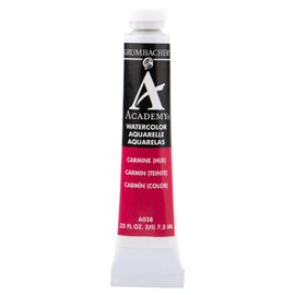 Grumbacher Academy Watercolor Paint, 7.5ml/0.25 Ounce, Carmine Hue (A038)