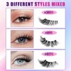 3 Pairs of Half Eyelashes, Cat Eye with Tweezers, 3