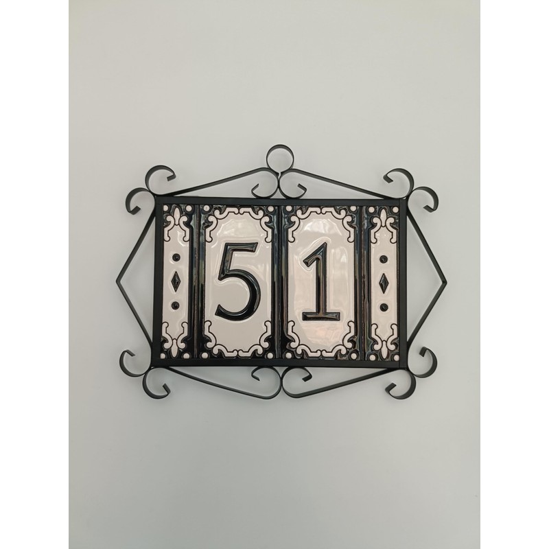 Jacho Black Hand-Painted Number and Letter Tiles 11 x 5.5